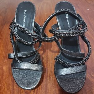BCBGeneration Pewter Vintage Metallic Heels